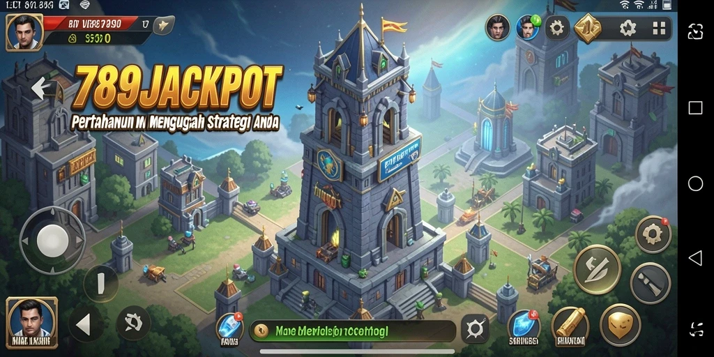 Screenshot gameplay 789JACKPOT menampilkan pertahanan menara yang strategis dan menegangkan.