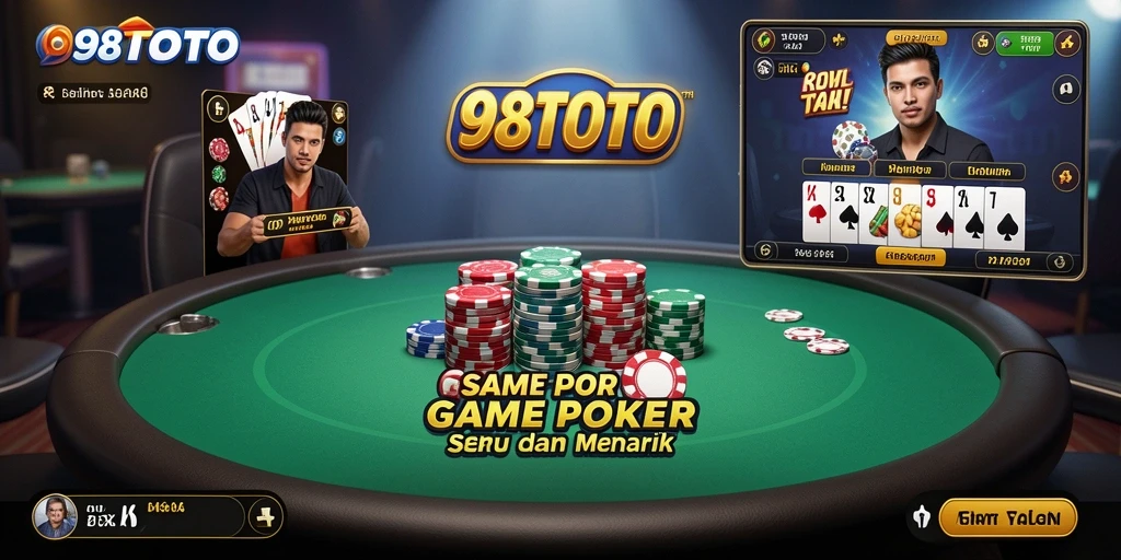 Tampilan seru gameplay Poker di 98TOTO.