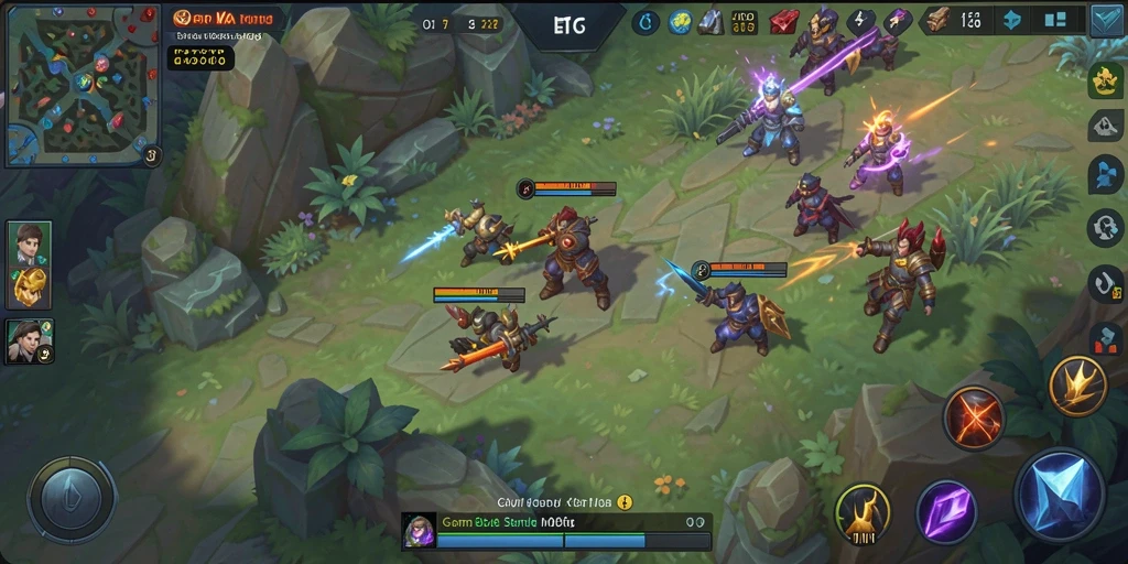 Screenshot gameplay KETUA menampilkan aksi pertempuran tim yang mendebarkan.
