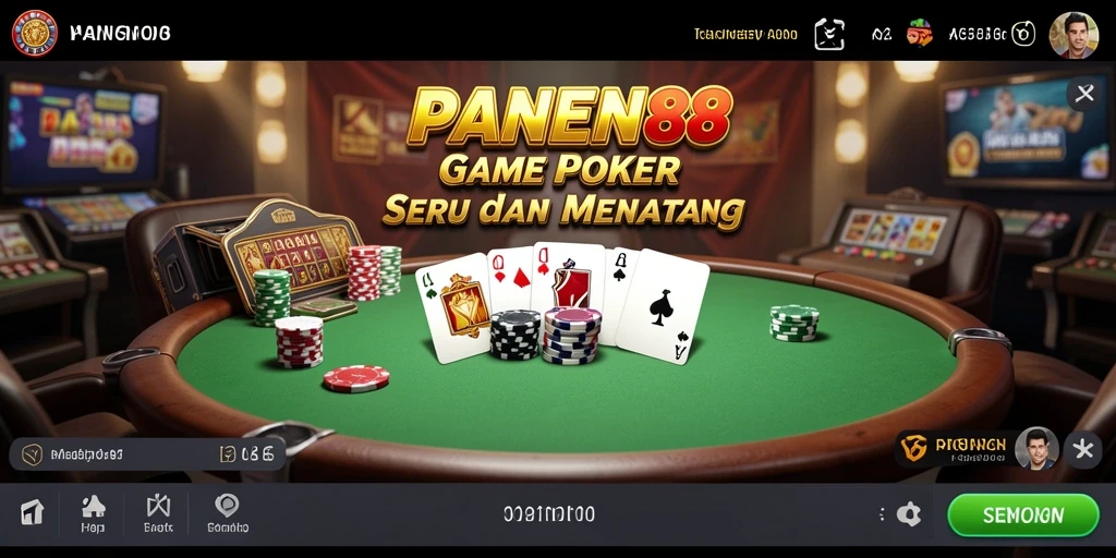 Tampilan gameplay Poker di PANEN88 yang mendebarkan dan interaktif.