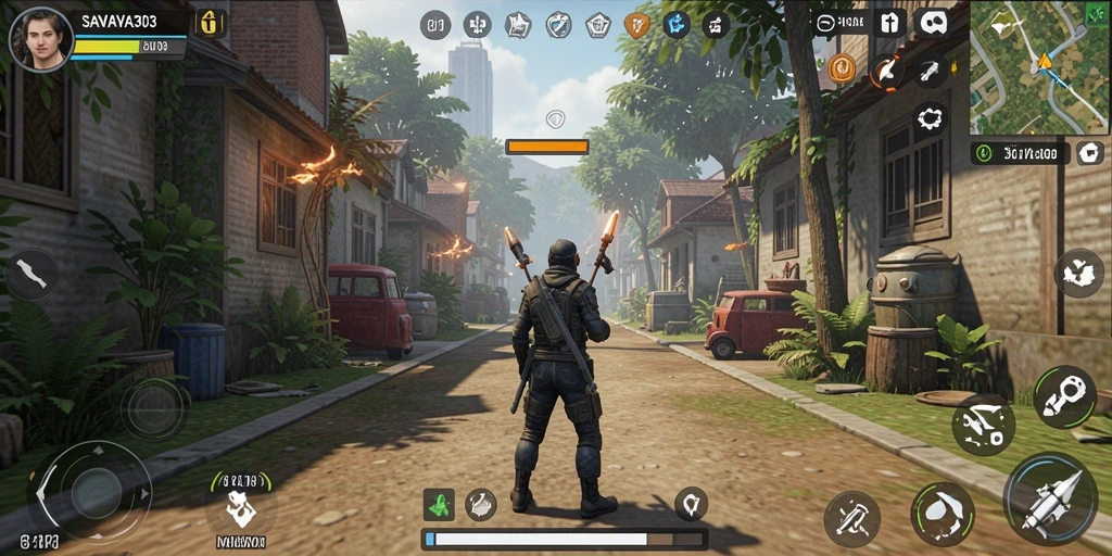 Screenshot dari gameplay SAVAYA303, menunjukkan karakter berinteraksi dalam kehidupan sehari-hari.